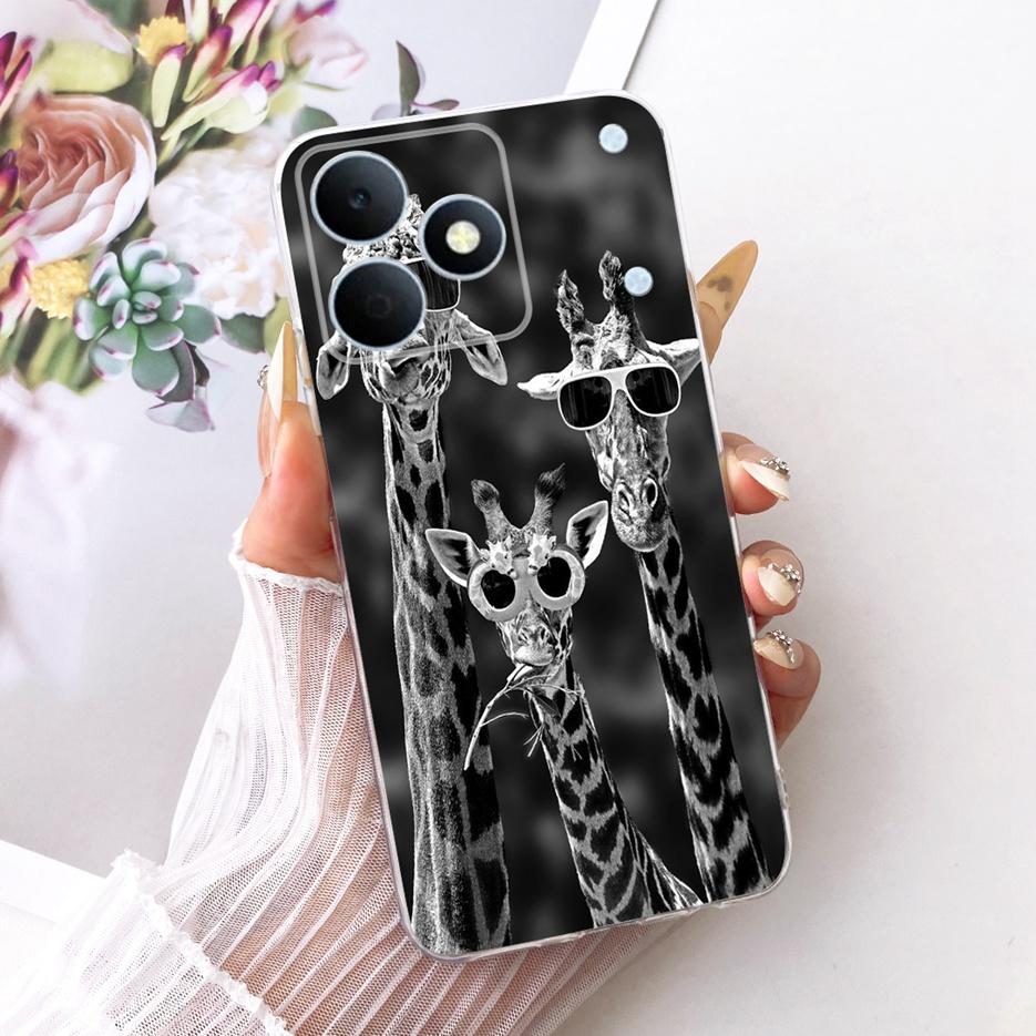 Чехол для Realme Note 80 4G RMX5388 Милый Кот Цветы Рисованный Чехол Мягкий Силиконовый Чехол Для Realme Note 80 Note80 Задняя Крышка Fundas