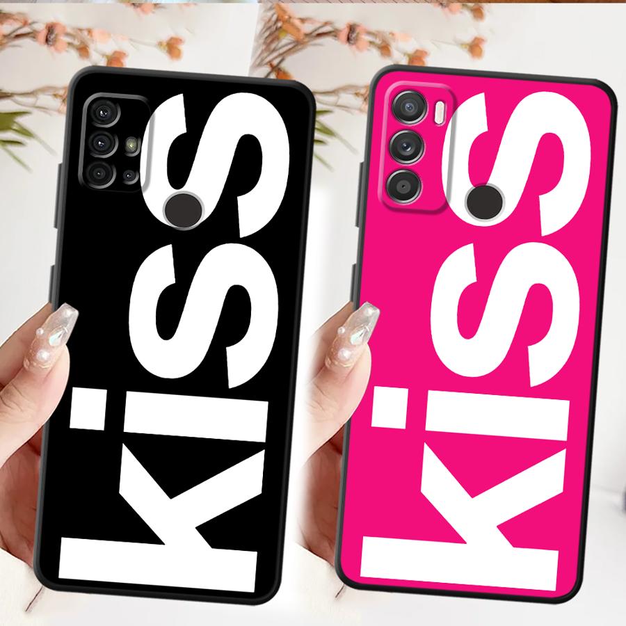 Чехол-бампер с буквами Kiss для Motorola Moto G50 G32 G51 G73 G53 G30 G71 G60s Edge 20 Pro 30 Lite G22 Edge40 G52