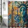Пазл Статуи Свободы Занавеска для душа, Декоративная занавеска для душа для ванной комнаты, Водонепроницаемая занавеска для душа с крючками