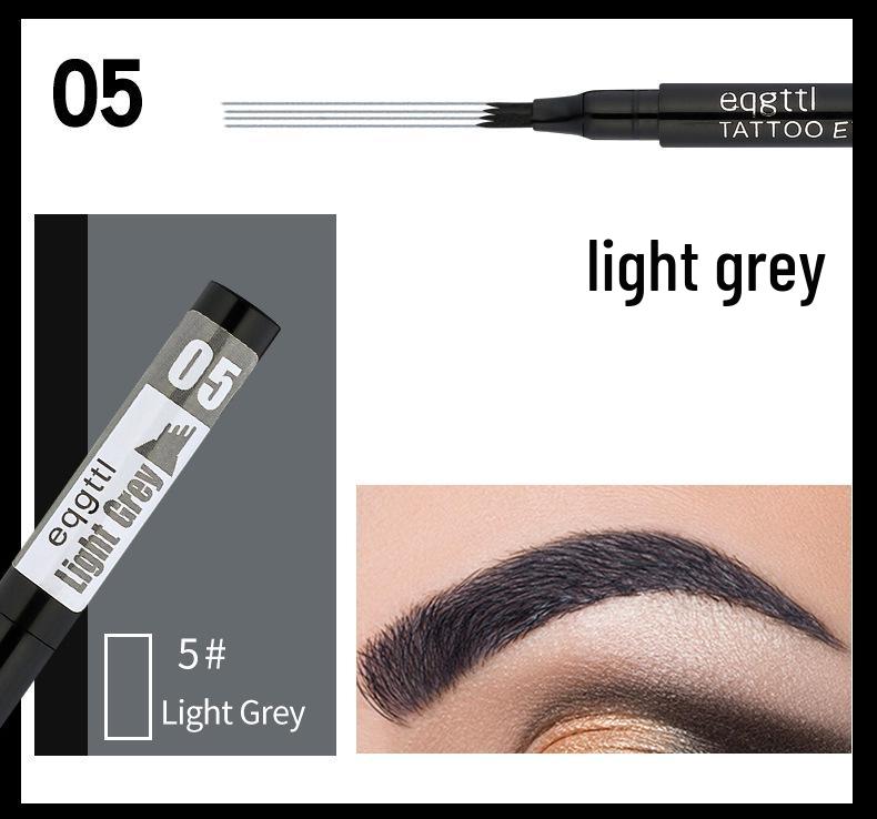 Стойкий 4-зубчатый жидкий карандаш для бровей черно-коричневого цвета для трансграничной торговли