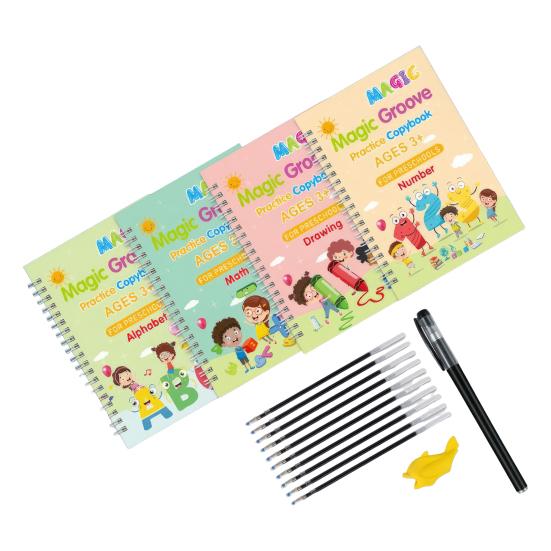 Тетрадь в линейку Детская тетрадь для практики по математике и рисованию Пропись для отработки почерка Набор тетрадей для обведения цифр и букв для дошкольников Аккуратное письмо