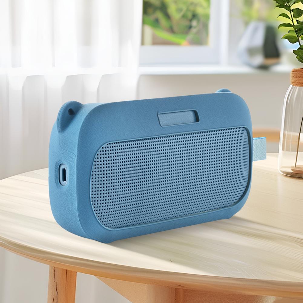 Silicone Protective Cover Travel Protective Carrying Pouch with Shoulder Strap for Bose SoundLink Flex 1st Gen 2nd Gen Speaker
