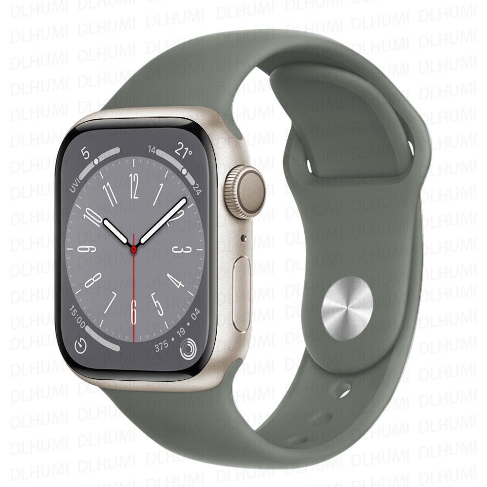 Силиконовый ремешок для Apple Watch Band 45 мм, 44 мм, 40 мм, 41 мм, 42 мм, 38 мм, 49 мм, браслет iwatch series 8 7 se 3 4 5 6 Ultra Band