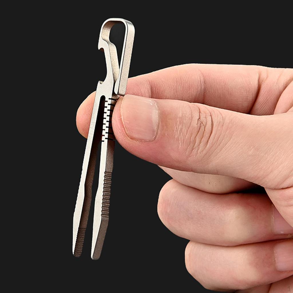 Пинцет из титанового сплава для бровей, брелок, многофункциональный, маленький, для выживания
