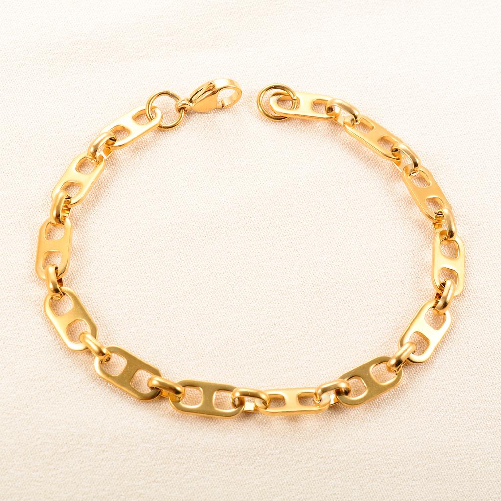 Cute Shape Stainless Steel Bracelet Link Hand Chain for Women Mens Hiphop Rock Punk Boy Wristband Anklet Bangle Metal Jewelry