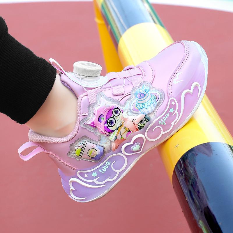 Водонепроницаемые кожаные кроссовки для бега для девочек 2025 года – противоскользящие, с мягкой подошвой, повседневные для детей старшего возраста