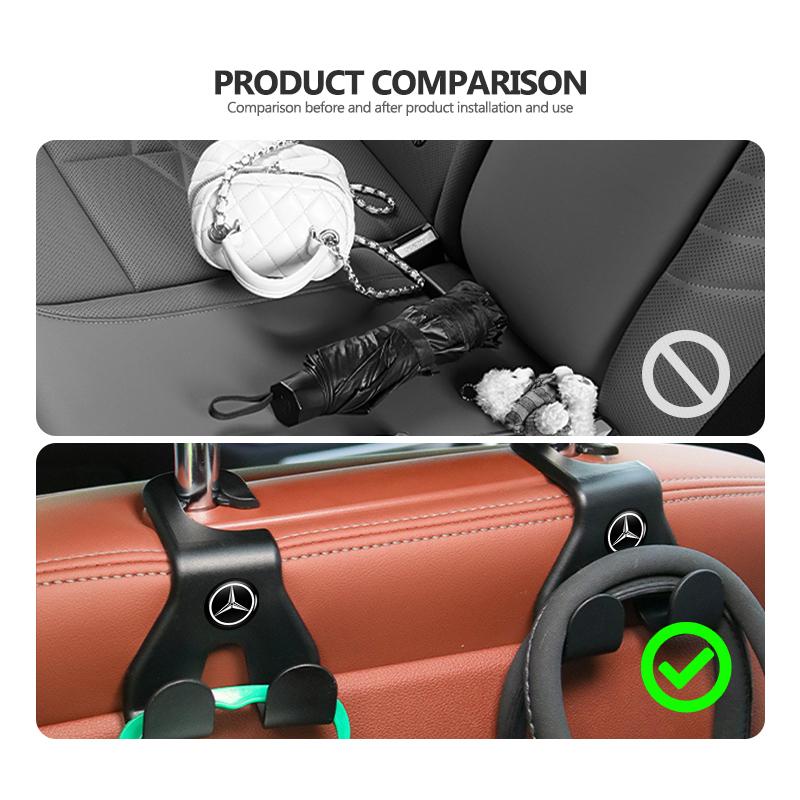 AABIC1 For Benz 1/2PCS Car Styling Seat Headrest Hook Auto Back Seat Organizer Accessories Exclusive AMG W124 W203 W204 SPRINTER V