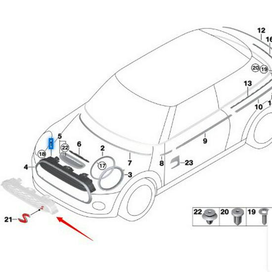 Решетка переднего бампера для BMW MINI ONE F55 F56S