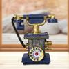 Traditional Landline Phone Statue Corded Desk Telephone Figurine Retro Design Desktop Indoor Resin