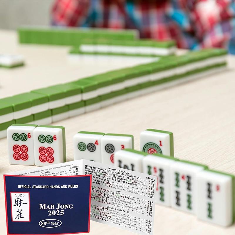 4Pcs 2025 Mahjong Cards Set Official Large Print Mah Jongg Card Standard Hands And Rules Cards Nmjl Official Strategy Reference