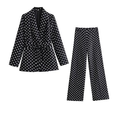 Офисный женский белый пиджак, костюмы, женский пиджак с длинным рукавом и v-образным вырезом, пояс, высокая талия, широкие длинные брюки, модные