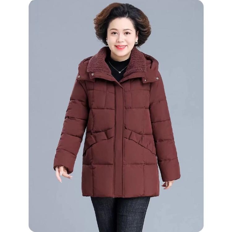 Утепленная зимняя куртка с хлопковой подкладкой для женщин среднего возраста, длинное пуховое пальто для дополнительного тепла