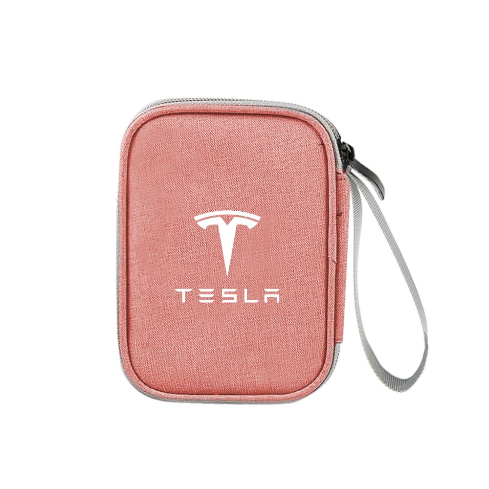 WDYEA1 Car Portable Multifunction Storage Bag Key Organizer Case For Tesla Model 3 Model S X Coil Model Y Roadster SpaceX Cybertruck