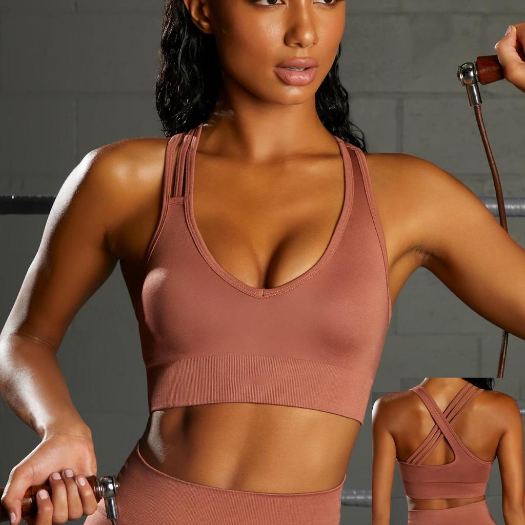 Бесшовный костюм для йоги: Женский спортивный комплект с красивой спиной и йоговскими брюками с высокой талией, подтягивающими бедра, в европейско-американском стиле