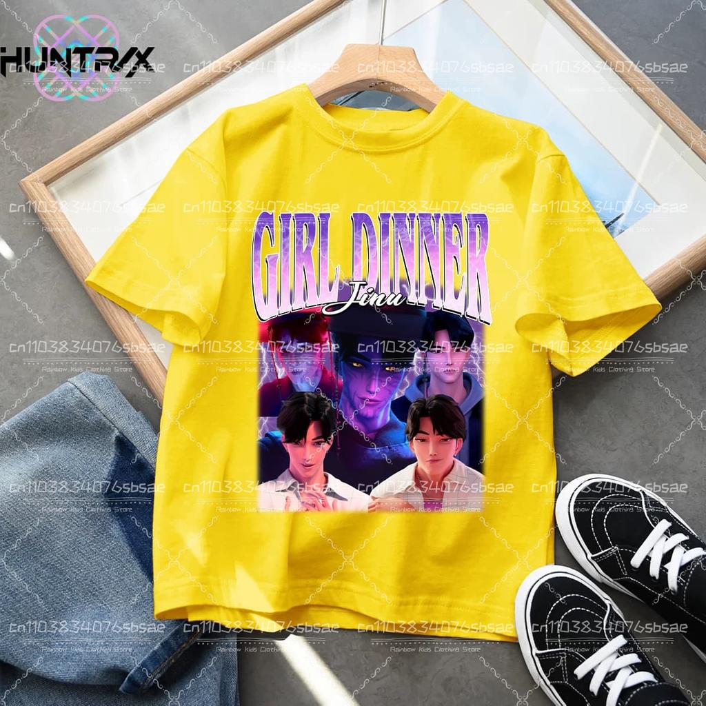 Модная повседневная детская футболка K-Pop Охотники на демонов Крутая футболка для девочек Топ Забавная футболка с принтом Детские футболки