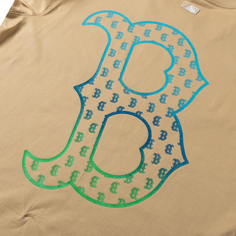 Новая футболка MLB Бостонская команда Унисекс Бежевый Желтый 3ATSM1643-43BGS