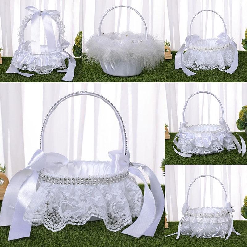 6 стилей, белый романтический бант, мешковина, свадебная церемония, вечеринка, корзина с розами