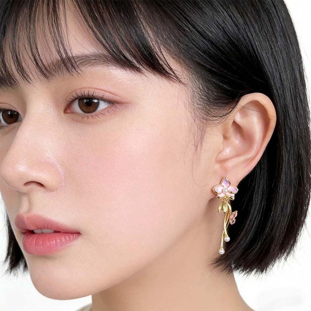 1 пара Элегантные серьги-цветы из эмали, ювелирные изделия, серьги с каплями глазури, для отпуска на море
