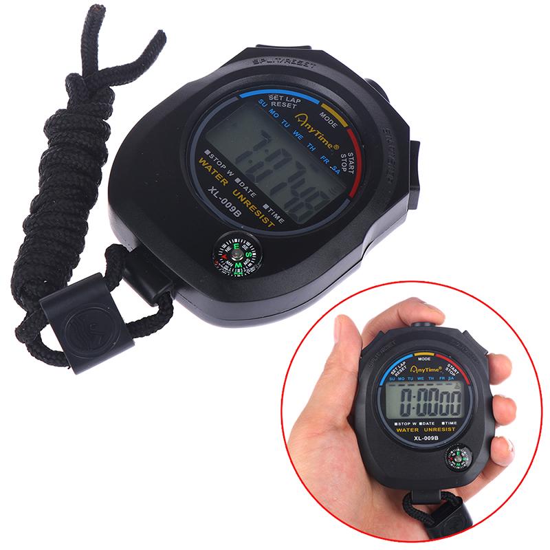 Waterproof Digital Lcd Chronograph Timer Counter Stopwatch Alarm With Strap