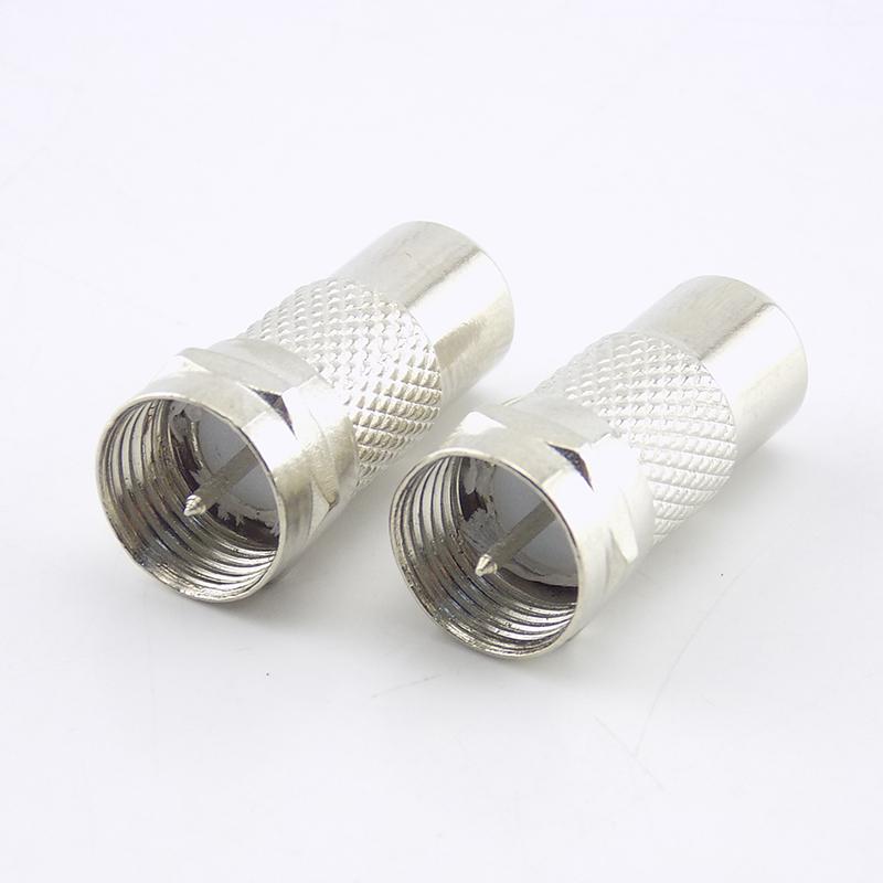 2pcs Coaxial Connector F-type Male Plug To RCA Female Jack Adapter Coax AV Convert