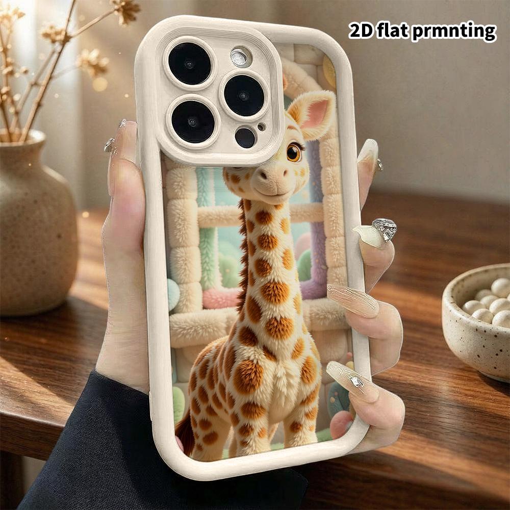 Phone Case: 2D flat, suitable for iPhone 18 17 16 15 14 13 12Pro protective case, baby giraffe, perfect Christmas and Halloween holiday gift