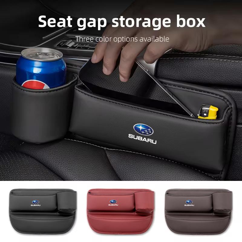 For Subaru Impreza Legacy WRX STI BRZ Levorg Forester XV Outback Car Seat Gap Storage Box Leather Cup Holder Organizer iwu7
