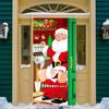 Christmas Door Curtain Santa Claus Door Cover Banner Reusable Photo Backdrop Door Cover for Indoor Outdoor Festive Decor