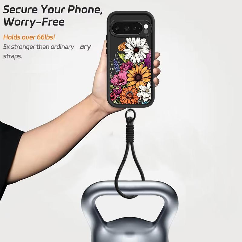 INS Чехол-шнурок с принтом подсолнуха для Google Pixel 10 Pro XL Для Google 9A 9 8 7 Pro 8A 7A Ударопрочный бампер Чехол с ремешком на запястье