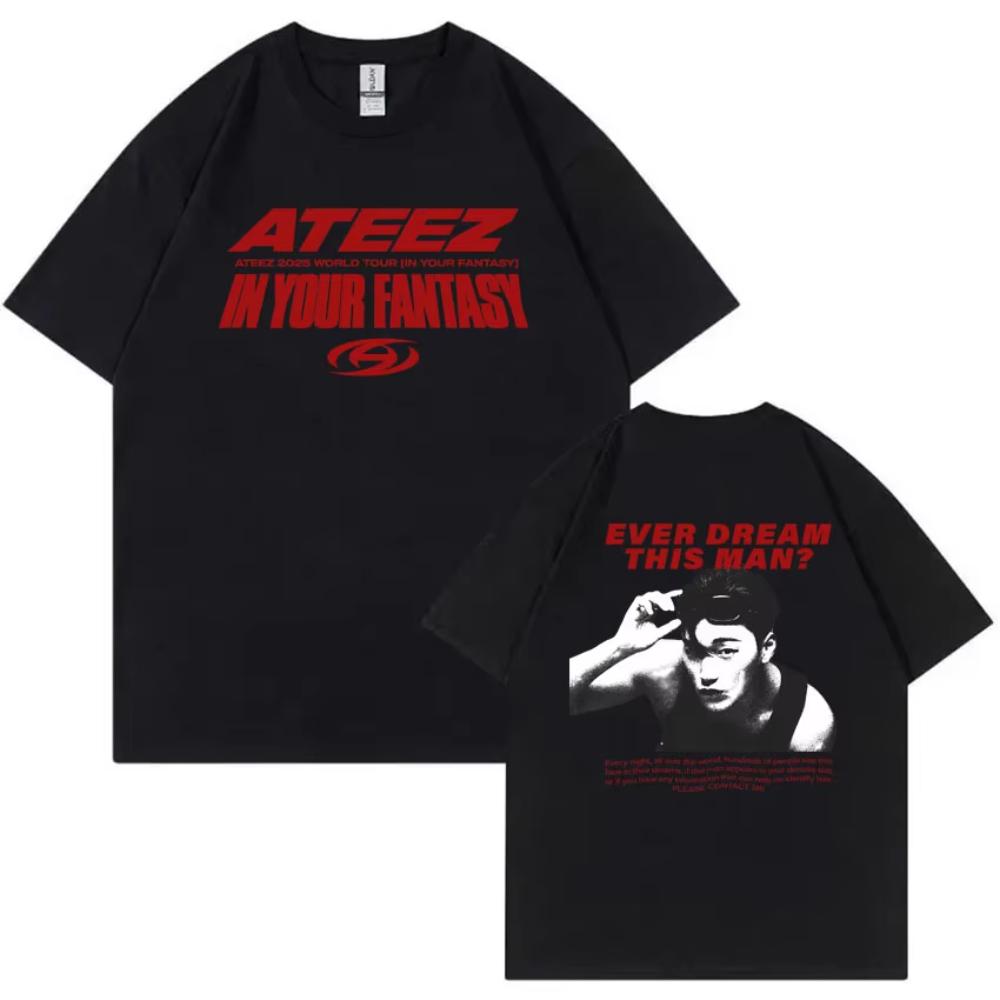 Модная футболка ATEEZ World Tour in Your Fantasy Ever Dream This Man для мужчин и женщин, корейский тренд, K-pop футболки, женская повседневная футболка