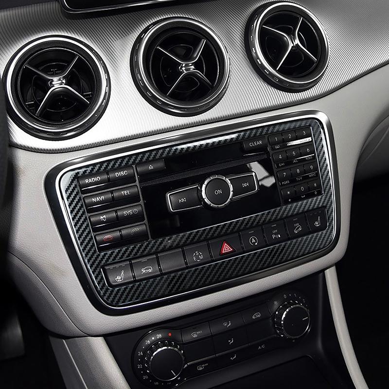Консоль CD Панель Рамка Украшения Узор Карбон Отделка Для Mercedes Benz A Класс W176 GLA X156 CLA C117 2013-2018 Автомобильные Аксессуары