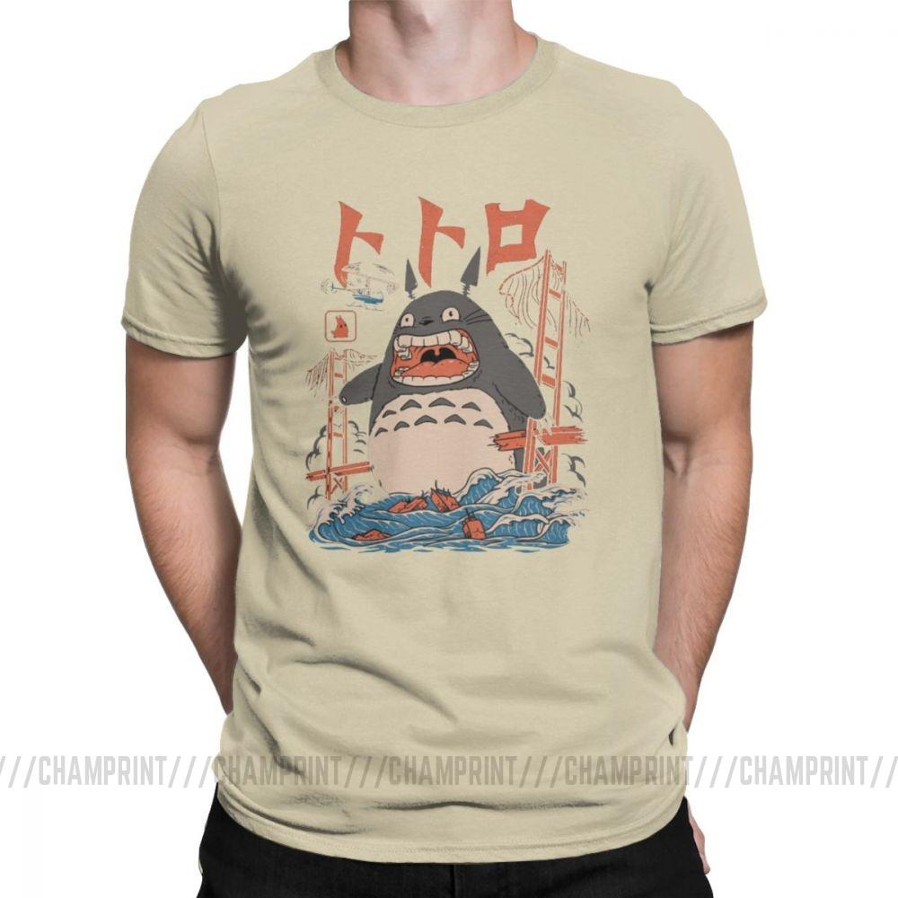 Novelty The Neighbor S Totoro Attack T Shirts Men Crewneck Cotton T Shirts Short Sleeve Tee