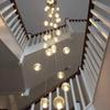 Современная минималистская люстра для гостиной, хрустальный шар, внутреннее освещение, винтовая лестница, светодиодная люстра для спальни, ресторана