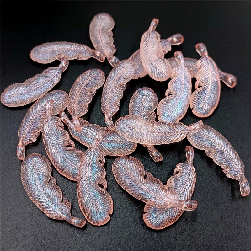 Материалы Прозрачные DIY аксессуары 10 шт. Творческий светлый цветной серии перьев кулон изготовление ювелирных изделий ожерелье серьги светящиеся бусины ручной работы