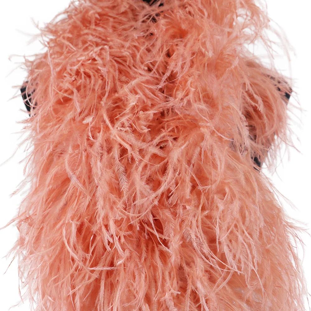 DIY 0,5 метра Толстая боа из страусиных перьев 2-20 слоев Лента Шитье Платье Шарф Шаль DIY Карнавал Свадебная вечеринка Одежда Декор юбки-перья