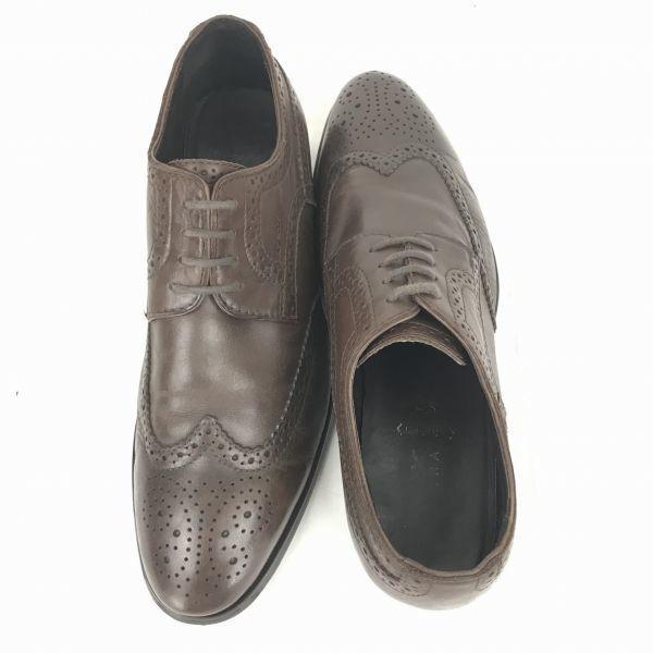 GEOX Leather Wingtip Shoes [26.0/Dark Brown] Dress Shoes(USED)