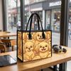 Cute Golden Puppy Printed Large Tote Bag Casual Daily Use Lightweight Handbag for Shopping Outdoor Travel