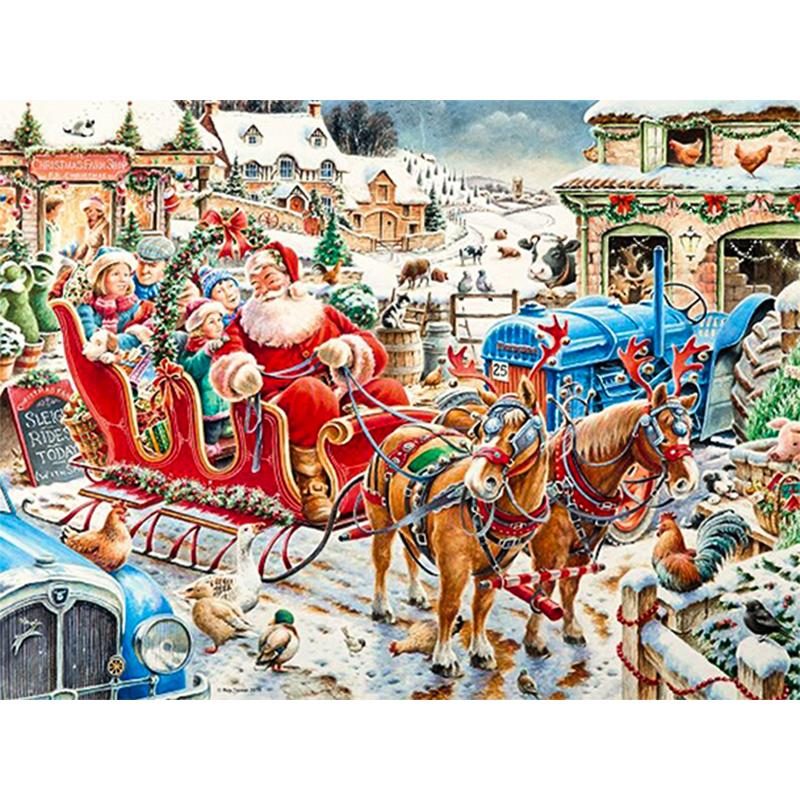 5D Diy Diamond Painting Cartoon Christmas Santa Gift Cross Stitch Kits Full Drill Embroidery Mosaic Art Picture Of Rhinestones