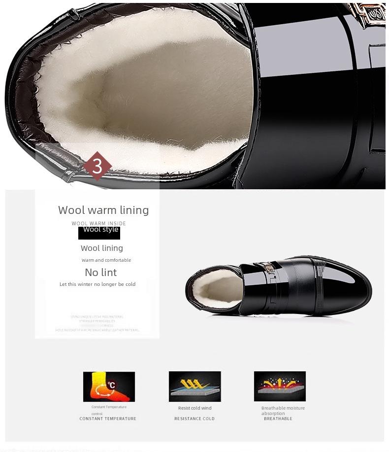 Мужские высокие кожаные туфли без застежек: Теплая, модная зимняя обувь для деловых и повседневных образов