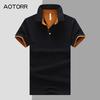 Рубашка поло мужская хлопковая короткая мужская рубашка поло с коротким рукавом летняя повседневная однотонная дышащая мужская рубашка поло