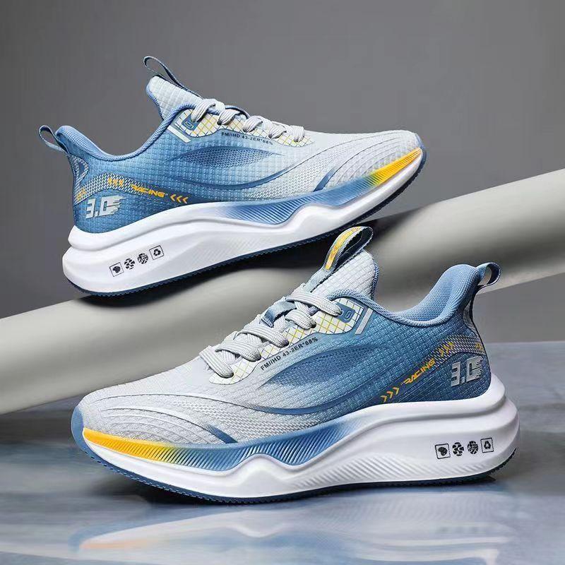 Men'S Breathable Shoes Mesh Shock-Absorbing Sports Shoes Fashion Non Slip Soft Soled Footwear Male Light Running Sneakers