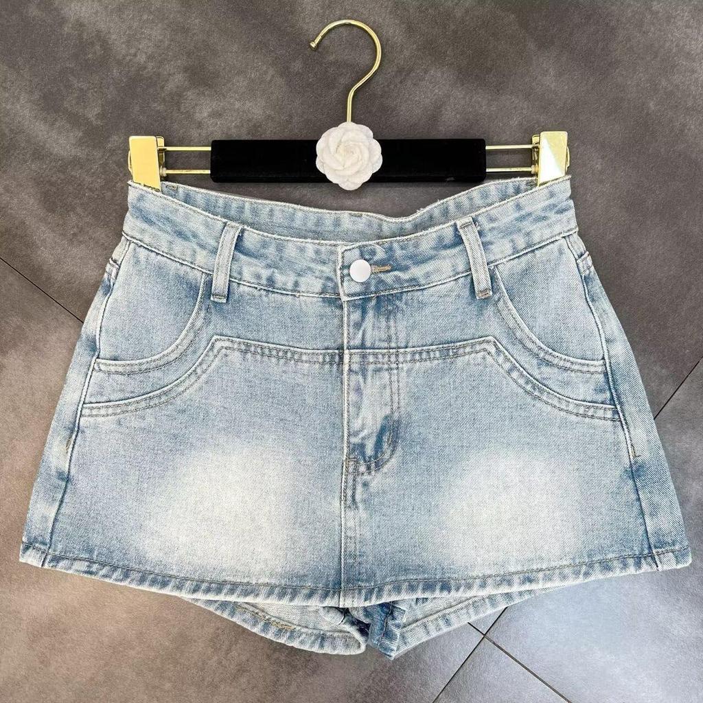 Женская джинсовая юбка А-силуэта с высокой талией, лето 2025 г., ретро-стиль, облегающий крой, дизайн, защищающий от воздействия окружающей среды