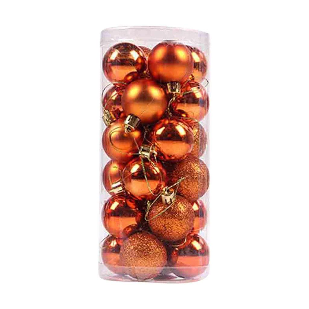 24PCS Christmas Ball Ornaments Mini Shatterproof Plastic Christmas Baubles Set for Holiday Party Wreath Tree Decor(1.57inch)