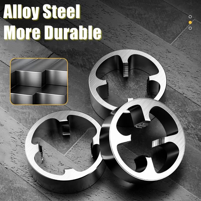 6pcs PVC Plastic Water Pipe Threader NPT Thread Tap Die Set NPT1/2 3/4 1Inch, Manual PVC Water Pipe Xternal Thread Tapping Tool