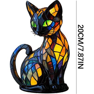 Лампа для кошек - витражная лампа для кошек - винтажные смоляные лампы в виде животных, настольный ночник для гостиной, спальни, домашнего офиса, декор для любителей кошек (# 1)