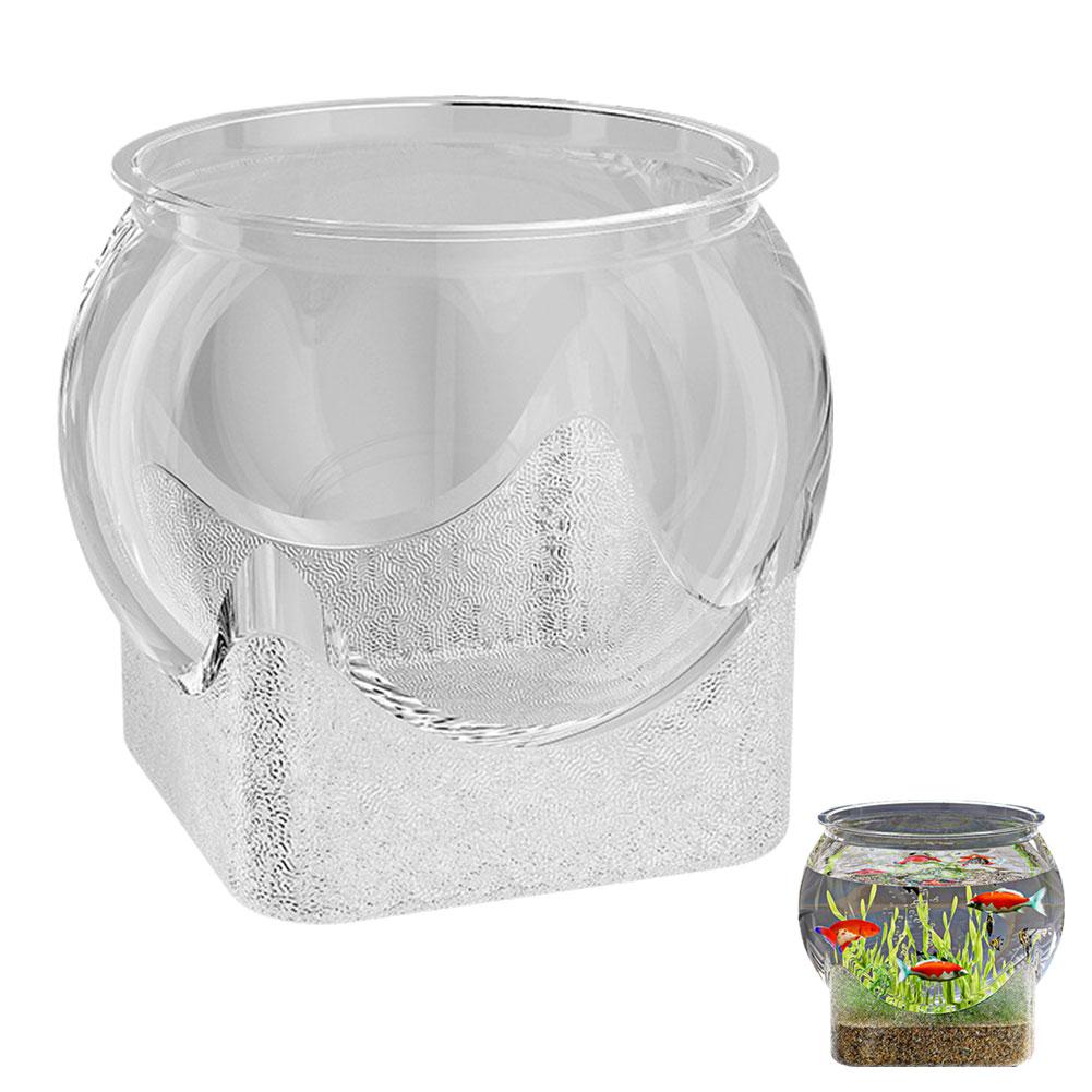 Прозрачный круглый настольный аквариум из ПЭТ для черепахи Betta, устойчивый к чистоте, гидропонный Sh O4O2