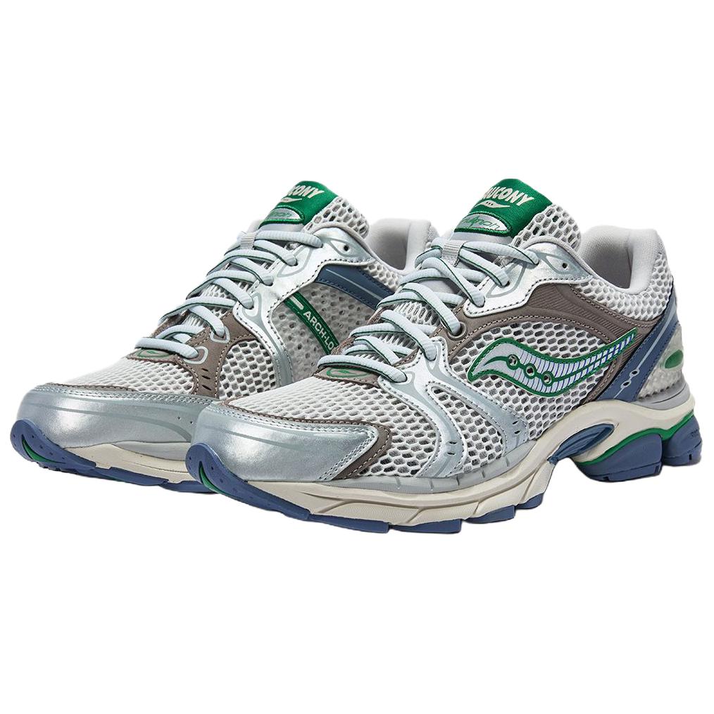SAUCONY ProGrid Triumph 4 Versatile Comfortable Starlight Inspiration Low-Top Lifestyle Casual Shoes Unisex Sneaker Silver Brown Green S79083-1