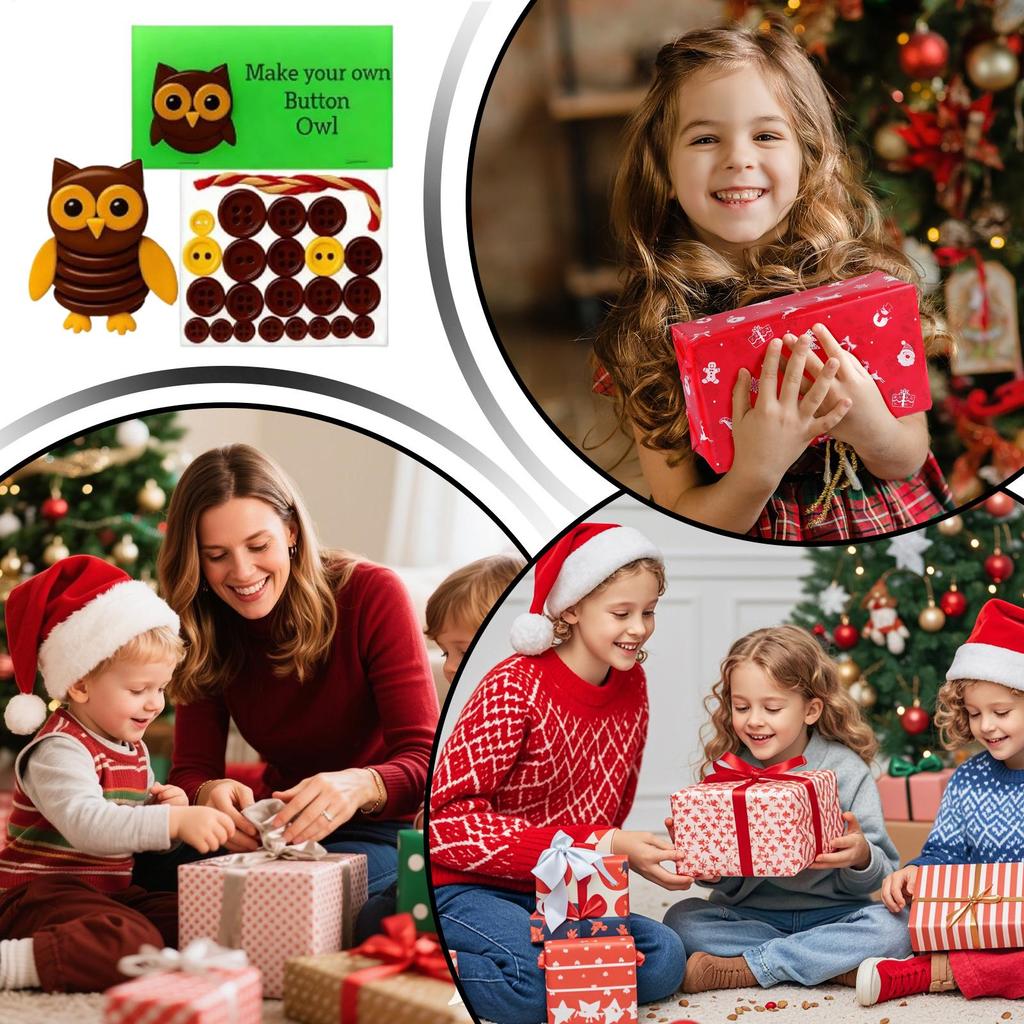 Рождественский набор пуговиц для поделок с животными Веселые пуговицы ручной работы Животные-украшения Домашние украшения Для автомобиля, квартиры, общежития, офиса
