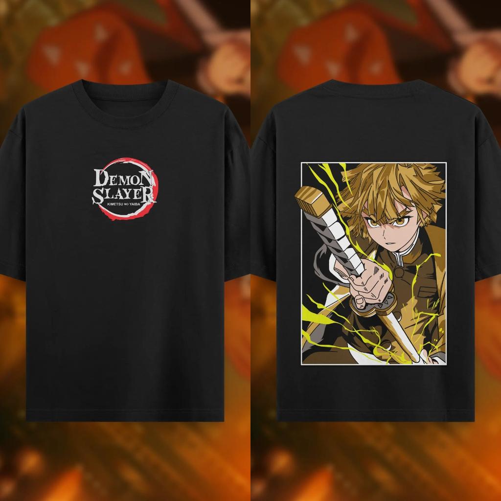 Summer Men's Anime Print T-Shirt Demon Slayer Carton Oversized Top Male Female Unisex Short Sleeve High Quality Heavy Cotton Tee