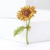 Simple Fashion Alloy Enamel Sunflower Brooch Sunshine Temperament Women'S Clothing Corsage Ornament Pin
