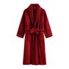 Men's Shawl Collar Robes Full Length Fleece Plush Bathrobes Soft Spa House Coat with Pockets Fluffy Spa Robes Unisex Winter Cozy Warm Spa Long Robe